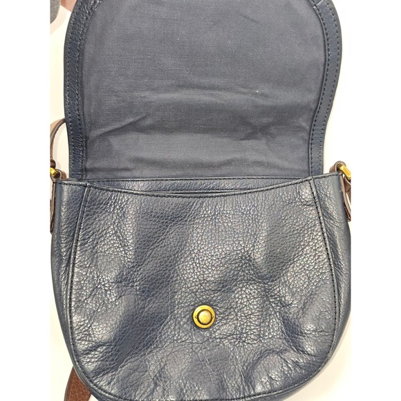 Fossil EMI Crossbody Saddle Bag Blue Multi Color Leather 8x9 inches - Picture 15 of 16